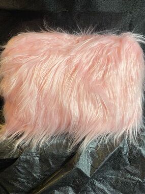 Soft Pink Faux Fur Clutch